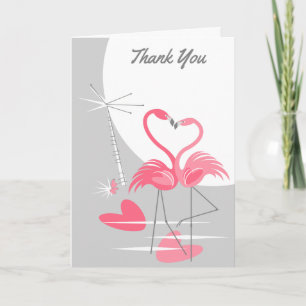 Flamingo Liefde Grote Maan Dank u tekst Bedankkaart