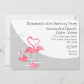 Flamingo Liefde Grote Maan Feest Kaart (Achterkant)