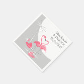 Flamingo Liefde Grote Maan Namen Datum papieren se Servetten (Hoek)
