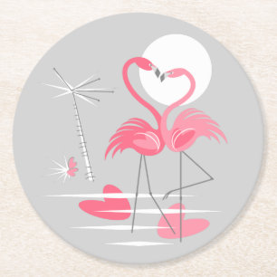 Flamingo Liefde onderzetter rond