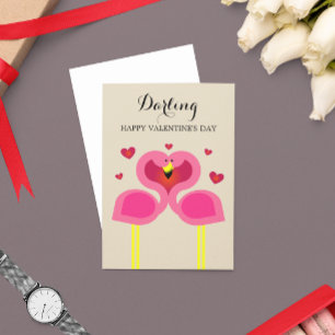 Flamingo Liefde Persoonlijke Verjaardagskaart Kaart