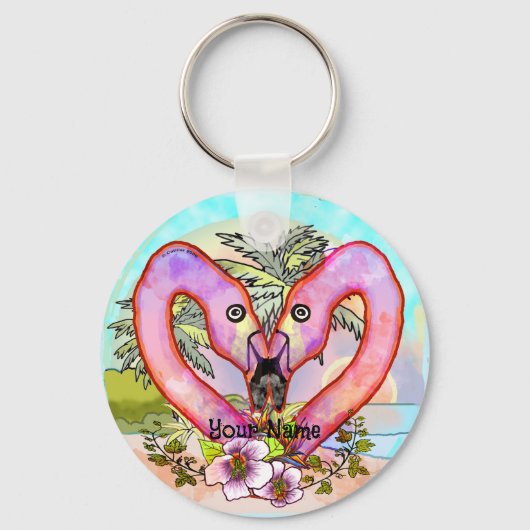 Flamingo Liefde Sleutelhanger (Voorkant)