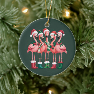 Flamingo Liefhebber Cadeau Kerst Mis Xmas Keramisch Ornament