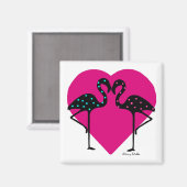 Flamingo liefhebbers magneet (Voorkant / Achterkant)