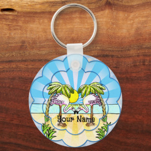 Flamingo-liefhebbers Sleutelhanger