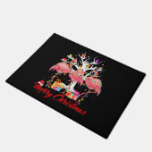 Flamingo Lights Santa Hat Sweater Tree Deurmat (Schuin)