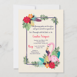 Flamingo Lijst Invitation Kaart