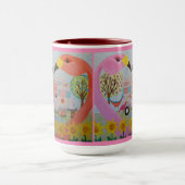 Flamingo Love bij  Trailer Folk Art Mok (Midden)