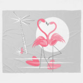 Flamingo Love fleece deken, groot horizontaal (Voorkant (Horizontaal))