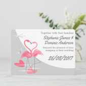 Flamingo Love Grote Maan dubbelzijdige tekst Kaart (Staand voorkant)