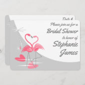 Flamingo Love Large Moon Bridal Shower-uitnodiging Kaart (Voorkant / Achterkant)