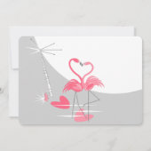 Flamingo Love Large Moon bruiloft landschap Kaart (Achterkant)
