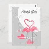 Flamingo Love Large Moon Dank u briefkaart (Voorkant / Achterkant)