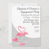 Flamingo Love Large Moon Invitation vertical Kaart (Achterkant)