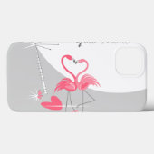 Flamingo Love Large Moon Name iPad case (Achterkant (horizontaal))