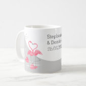 Flamingo Love Large Moon Names Date mok (Voorkant links)