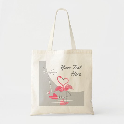 Flamingo Love Large Moon Text budget tas (Voorkant)