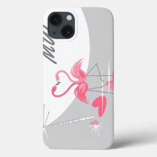 Flamingo Love Moon Monogram IPad Mini horizontaal iPhone 13 Hoesje