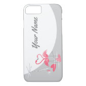 Flamingo Love Moon Name iPhone 7 hoesje horizontaa (Achterkant)