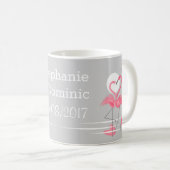Flamingo Love Names Date mok (Voorkant rechts)