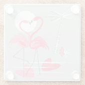 Flamingo Love onderzetter glass (Achterkant)