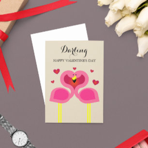 Flamingo Love Persoonlijke Valentijnsdag Kaart