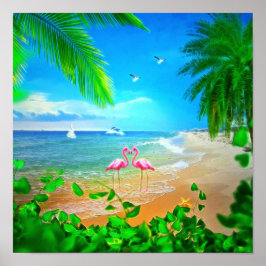 Flamingo Love Poster