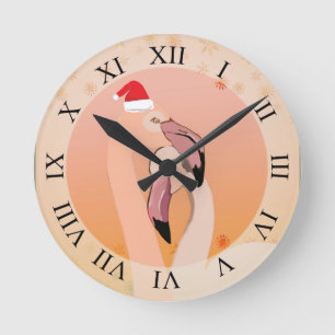 Flamingo Love Ronde Klok