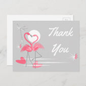 Flamingo Love Side Dank u briefkaart landschap (Voorkant / Achterkant)