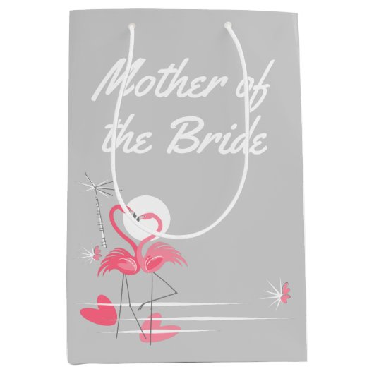 Flamingo Love Side Moeder of the Bride medium Cadeauzakje (Voorkant)