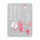 Flamingo Love Side Names Date Flexmagnet Magneet (Verticaal)