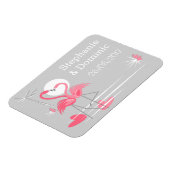 Flamingo Love Side Names Date Flexmagnet Magneet (Linkerzijde)
