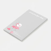 Flamingo Love Side Text post-it notes vertical (Schuin)