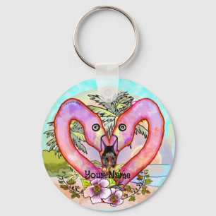 Flamingo Love Sleutelhanger