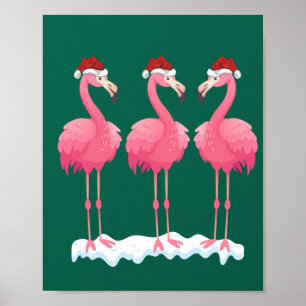 Flamingo Lover Xmas Verlichting Santa Pink Flaming Poster