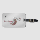Flamingo Lover's Silver Bored Bagagelabel (Voorkant (horizontaal))