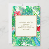 Flamingo Luau Party Kaart (Achterkant)