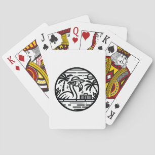 Flamingo Luisteren naar Muziek - Tropische Chill V Pokerkaarten
