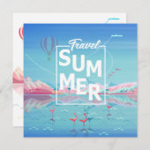 Flamingo, Magic Travel, Summer Tropical Zee Beach Save The Date (Voorkant / Achterkant)