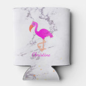 Flamingo marmeren naam blikjeskoeler (Achterkant)