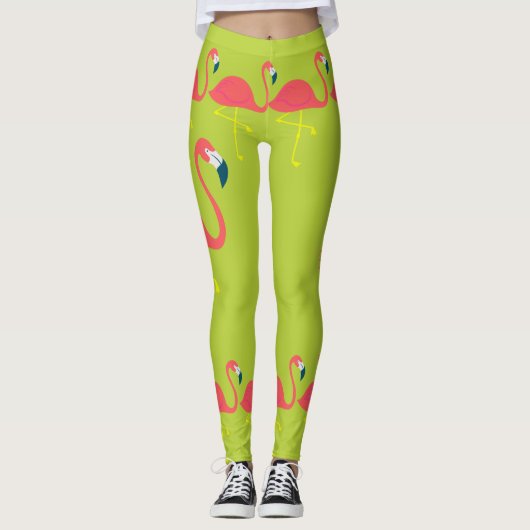 "Flamingo Me Crazy" Dames Leggings (Voorkant)