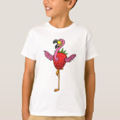 Flamingo met aardbei t-shirt (Voorkant)