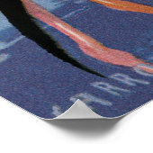 flamingo met bamboe poster (Hoek)