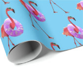 Flamingo met binnenbuis cadeaupapier (Rol Hoek)