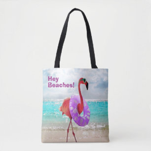 Flamingo met binnenbuis draagtas