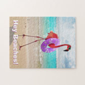 Flamingo met binnenbuis legpuzzel (Horizontaal)