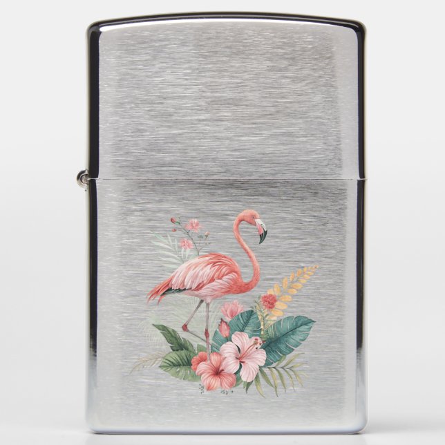 Flamingo Met Bloemen (Voorkant)