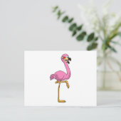Flamingo met Bril Briefkaart (Staand voorkant)