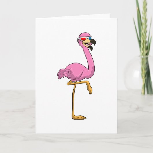 Flamingo met Bril Kaart (Voorkant)