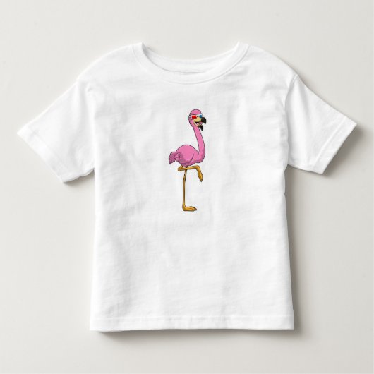 Flamingo met bril kinder shirts (Voorkant)